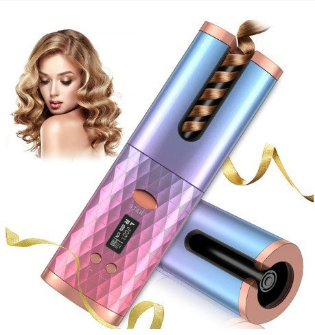 Rechargeable Automatic Hair Curler – Portable Ceramic Rotating Styler