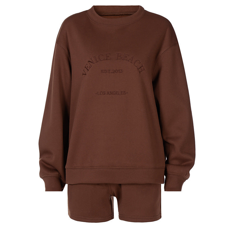 Embroidered Fleece Sweater – Thick, Loose & Cozy
