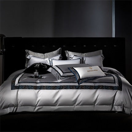 Luxury 160 Long-Staple Cotton Yarn-Dyed Jacquard 4-Piece Bedding Set