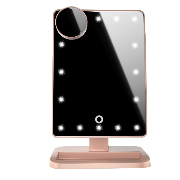 Touch Screen Makeup Mirror with 20 LED Lights & Bluetooth Speaker