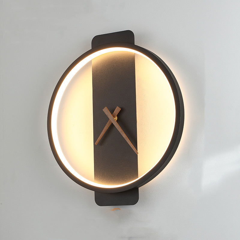 Nordic Wall Lamp with Clock