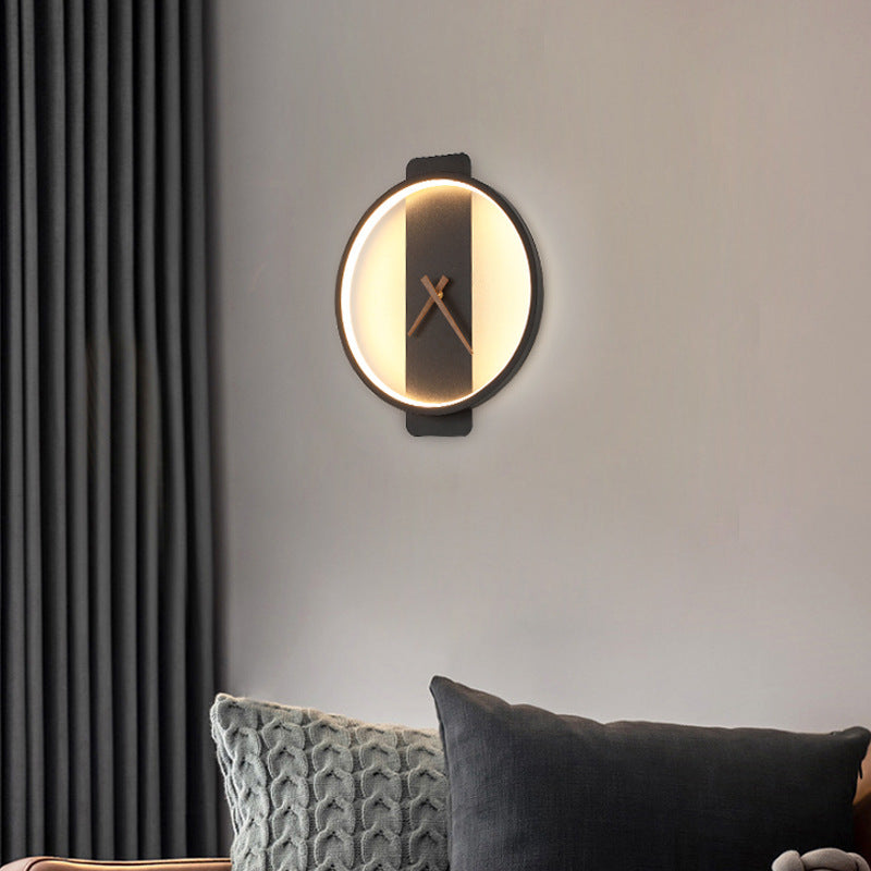 Nordic Wall Lamp with Clock