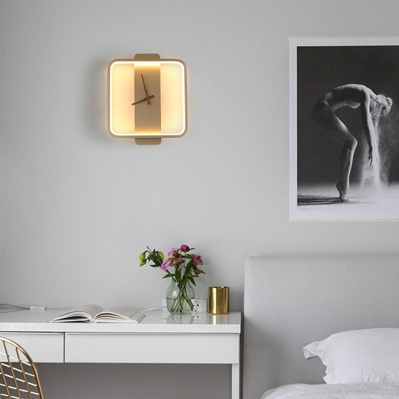 Nordic Wall Lamp with Clock