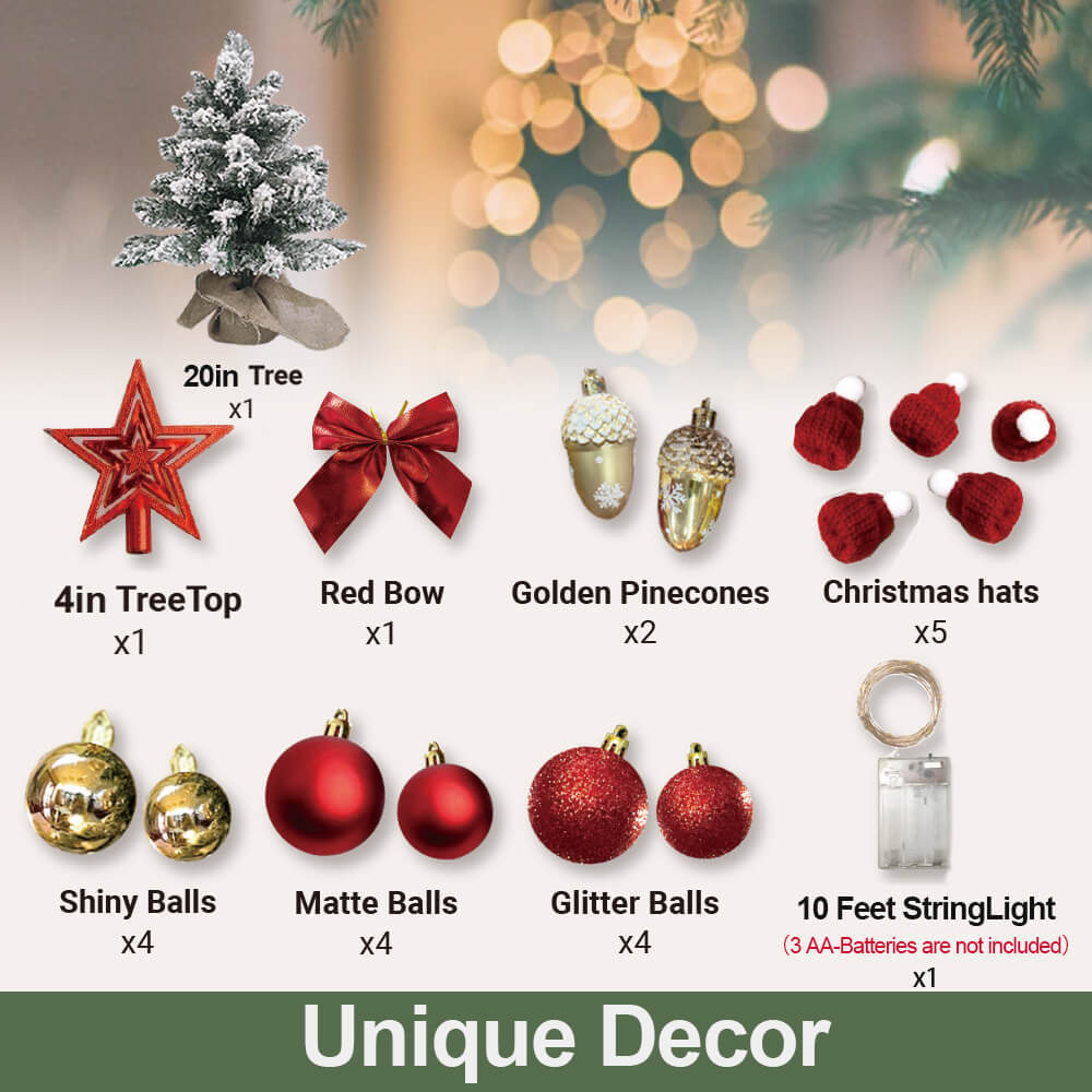 Mini Flocked Christmas Tree with Lights