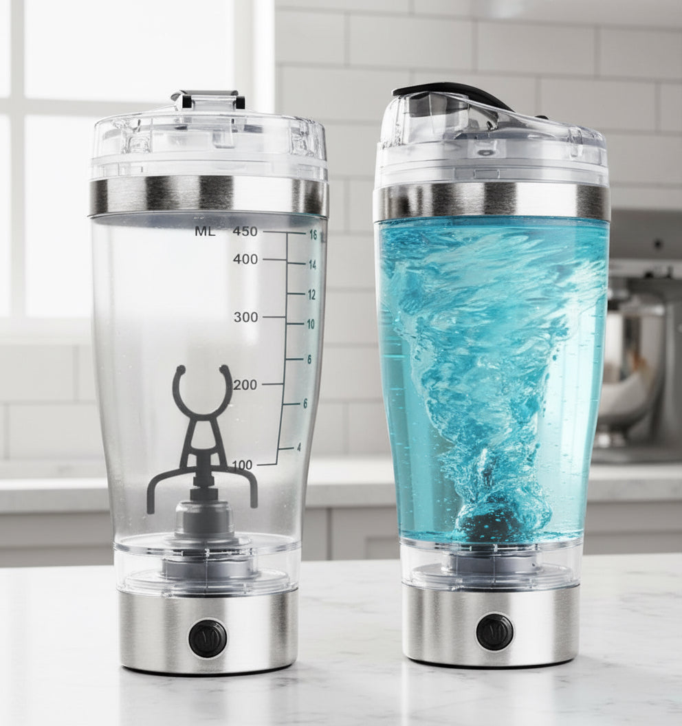 USB Rechargeable Electric Shaker Bottle – Protein & Coffee Mixer