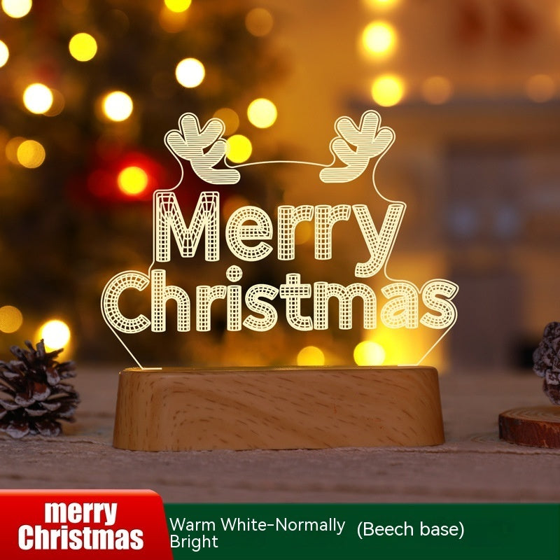 3D Christmas LED Night Light – Acrylic Holiday Lamp & Kids Gift