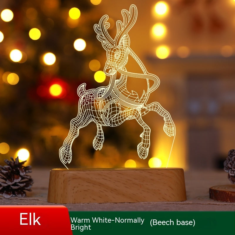 3D Christmas LED Night Light – Acrylic Holiday Lamp & Kids Gift