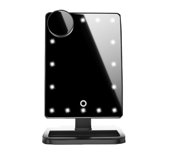 Touch Screen Makeup Mirror with 20 LED Lights & Bluetooth Speaker