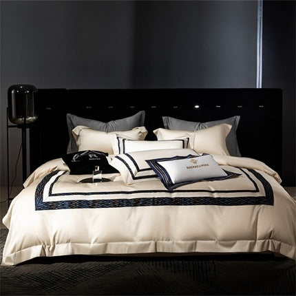 Luxury 160 Long-Staple Cotton Yarn-Dyed Jacquard 4-Piece Bedding Set