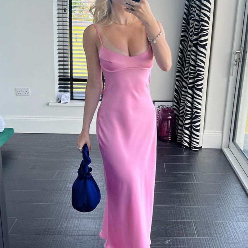 Elegant Satin Camisole Slip Dress