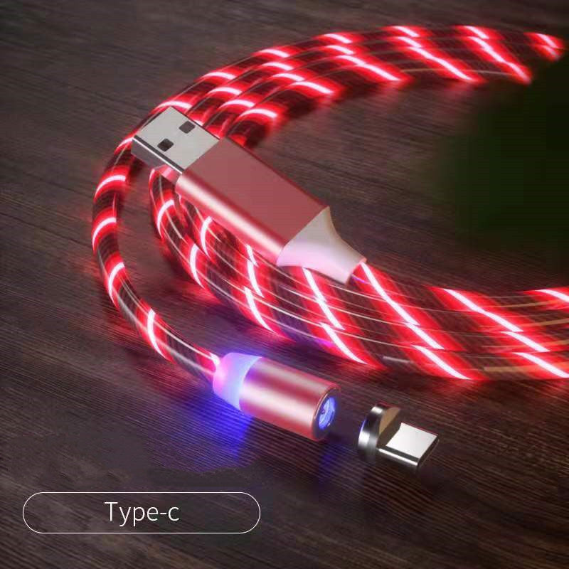 Magnetic LED Fast Charging Cable – Type-C, Lightning & Micro USB