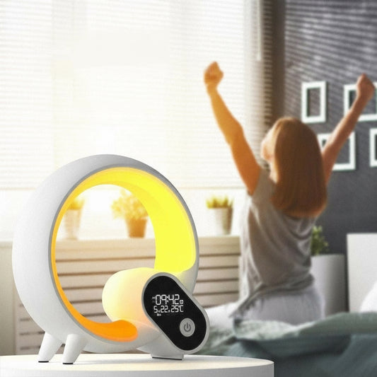 Q Light Sunrise Alarm Clock And Bluetooth Speaker.