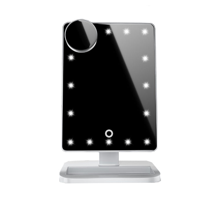 Touch Screen Makeup Mirror with 20 LED Lights & Bluetooth Speaker