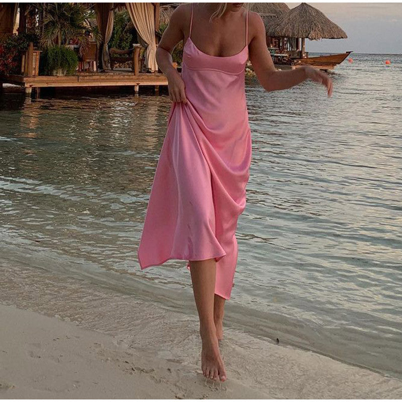 Elegant Satin Camisole Slip Dress