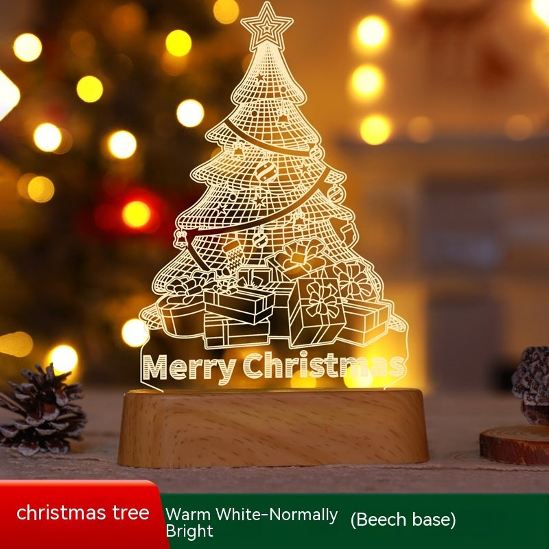 3D Christmas LED Night Light – Acrylic Holiday Lamp & Kids Gift