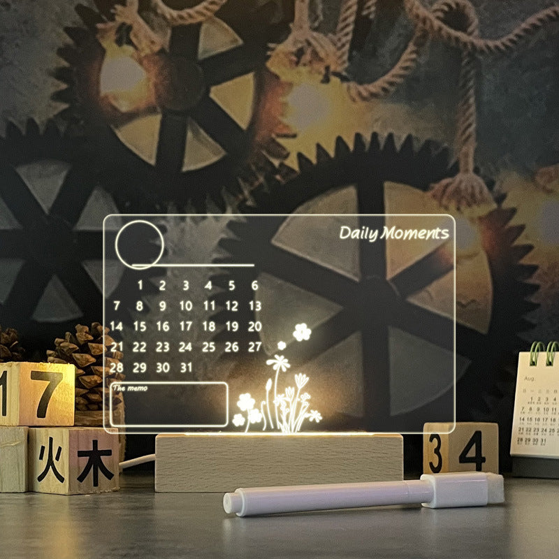 Creative LED Note Board Night Light – Message Board with Marker
