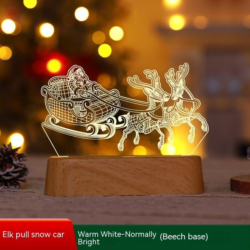 3D Christmas LED Night Light – Acrylic Holiday Lamp & Kids Gift