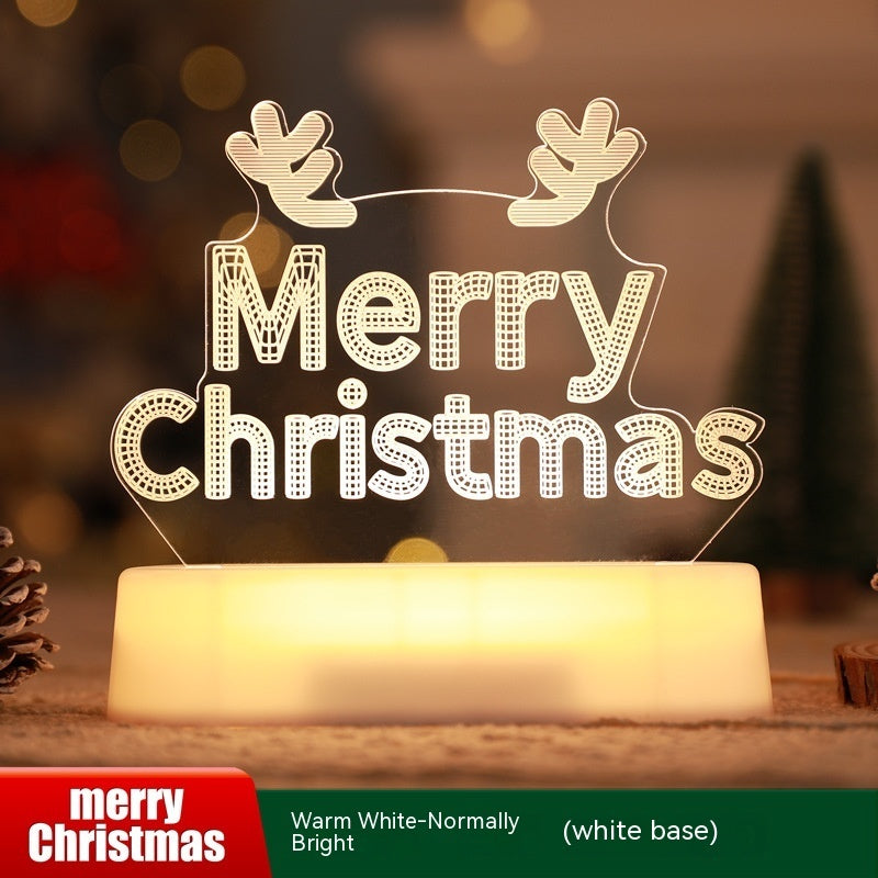 3D Christmas LED Night Light – Acrylic Holiday Lamp & Kids Gift