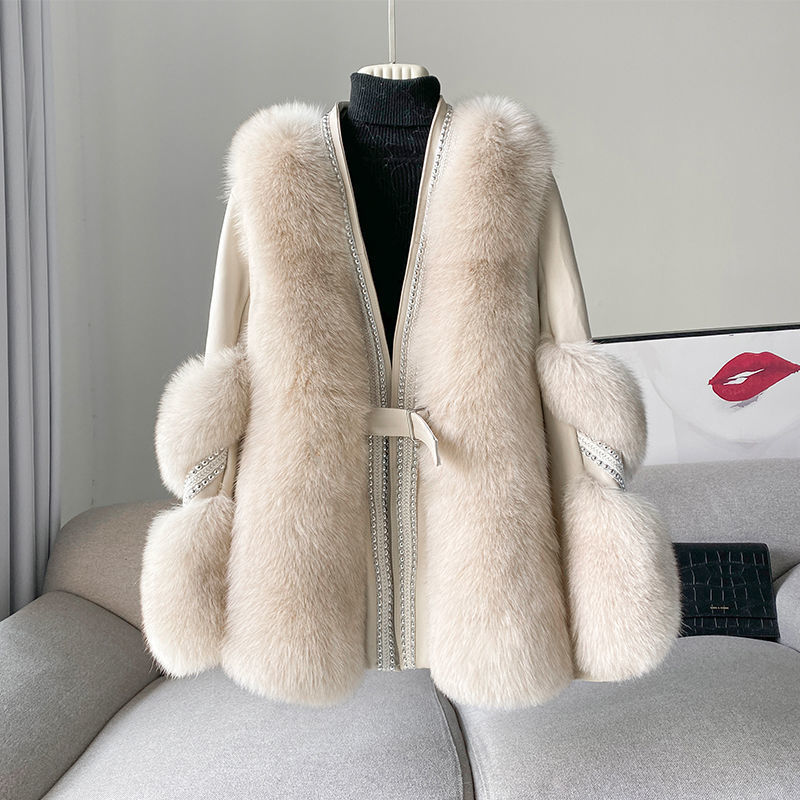 Women’s Mid-Length Faux Fur Coat – Loose Warm Winter Jacket