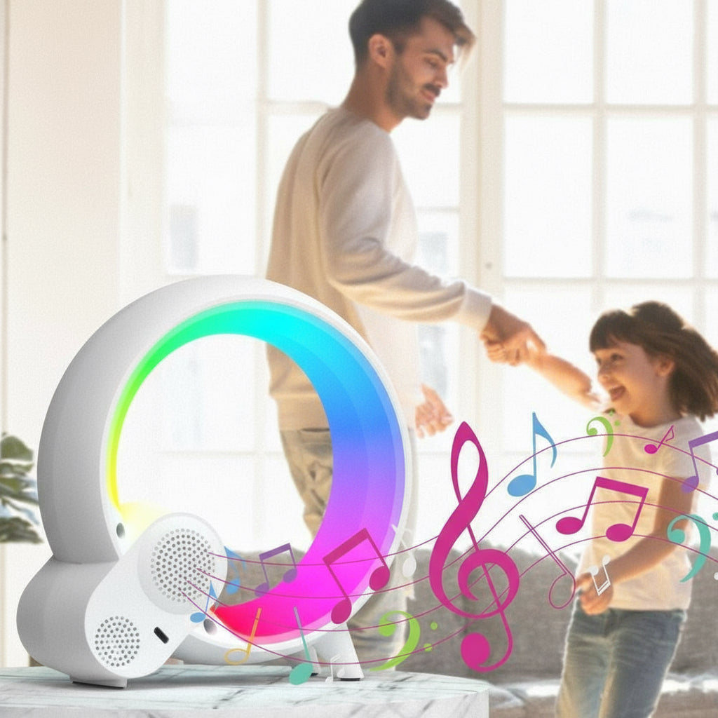 Q Light Sunrise Alarm Clock And Bluetooth Speaker.