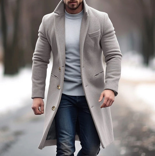 Men’s Winter Lapel Trench Coat