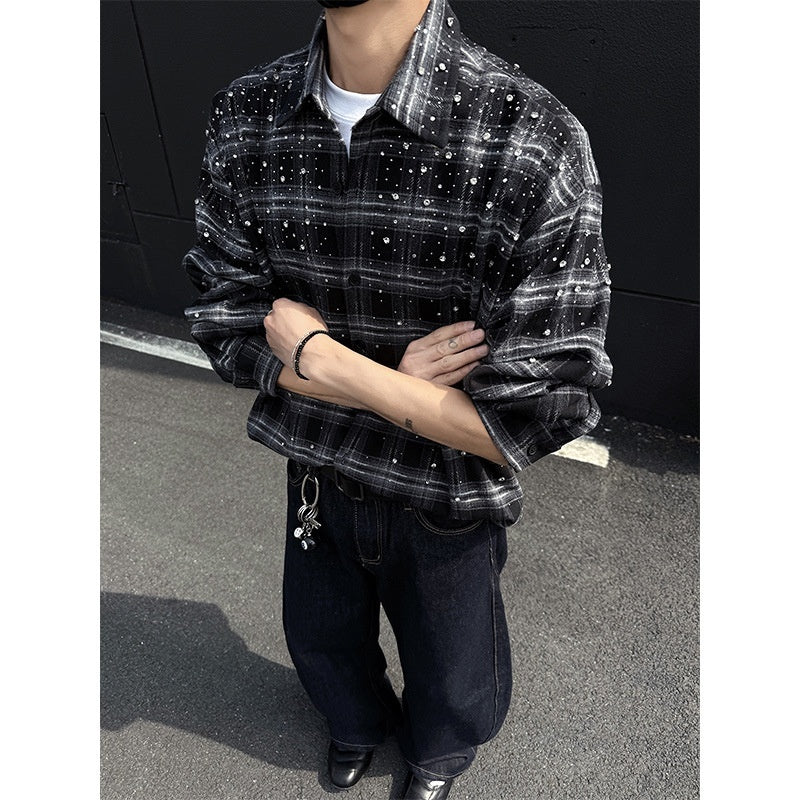 Men’s Retro Starry Embroidery Shirt Coat