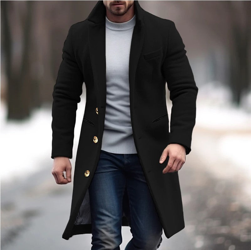 Men’s Winter Lapel Trench Coat