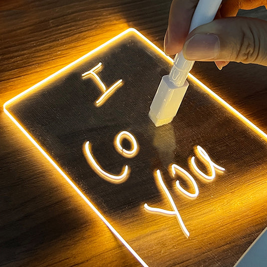 Creative LED Note Board Night Light – Message Board with Marker