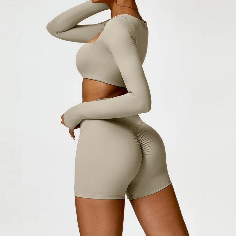 2PCS Women’s Yoga Set – Quick-Dry Long Sleeve Sportswear
