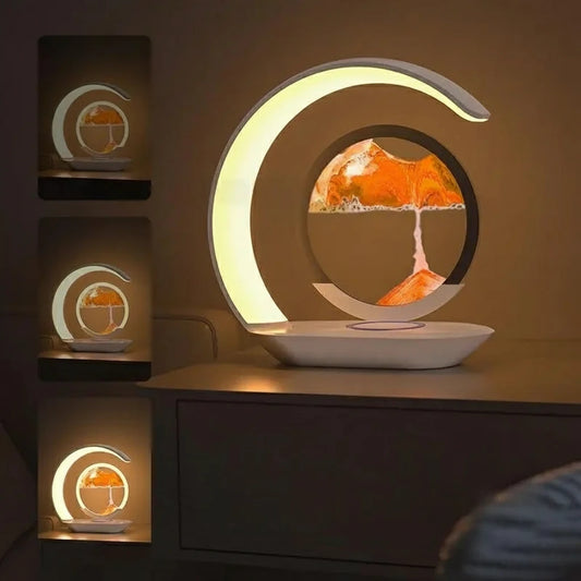 Crescent Quicksand LED Lamp
