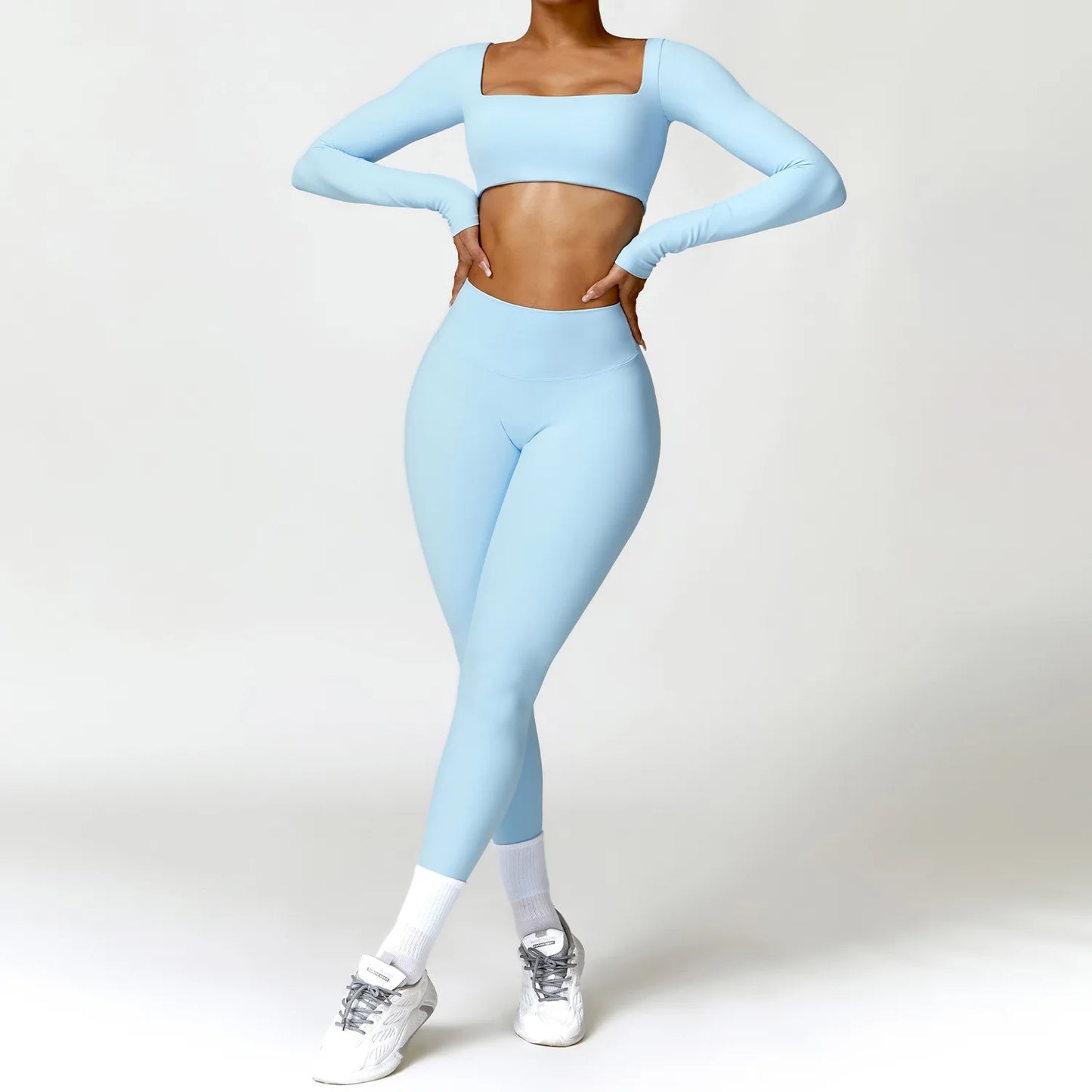 2PCS Women’s Yoga Set – Quick-Dry Long Sleeve Sportswear