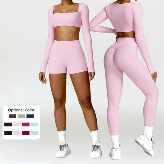 2PCS Women’s Yoga Set – Quick-Dry Long Sleeve Sportswear