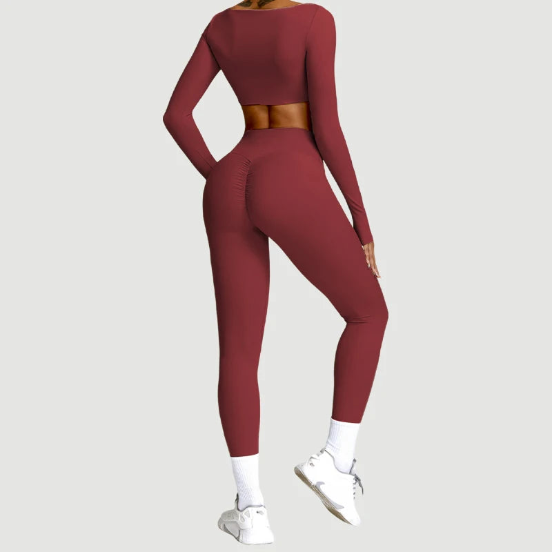 2PCS Women’s Yoga Set – Quick-Dry Long Sleeve Sportswear