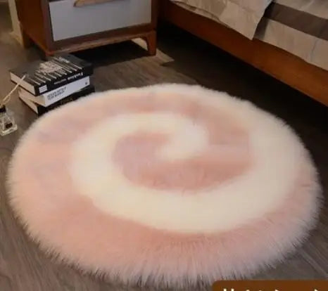 Plush Soft Sheepskin Bedroom Carpet – Imitation Wool Long Hair Bedside Mat & Sofa Cushion Rug