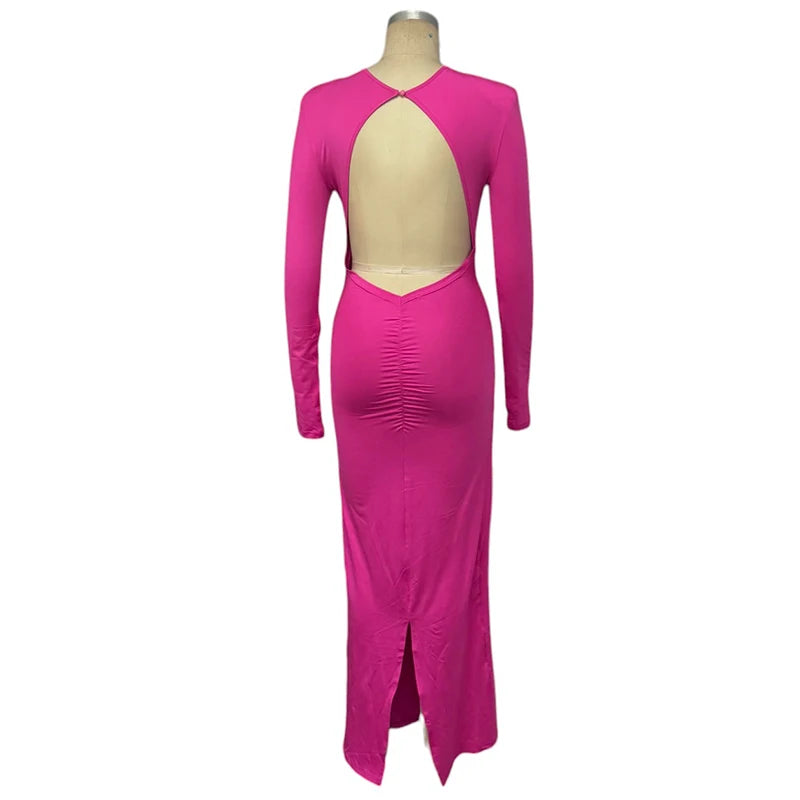 Elegant Backless Autumn Party Dress