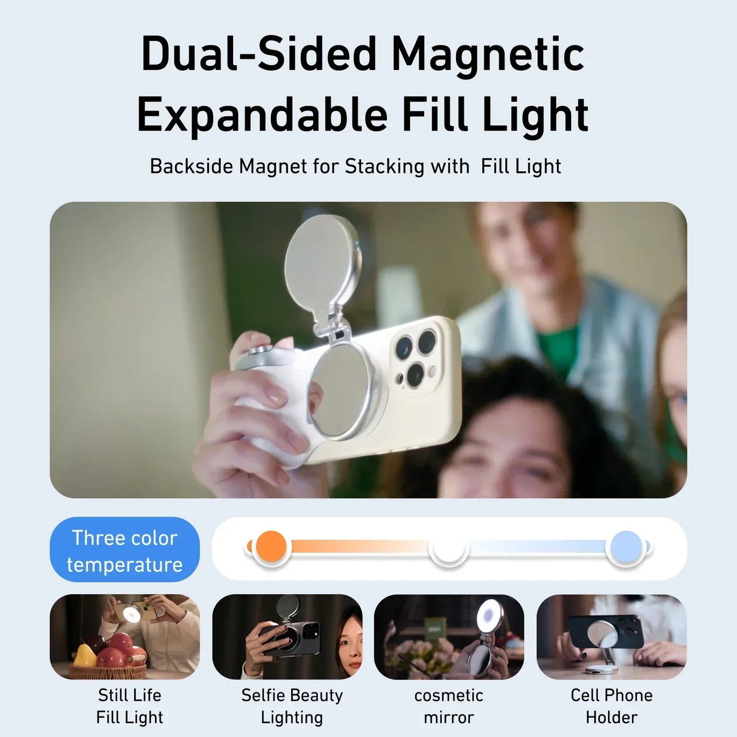 Magnetic Phone Camera Grip – Bluetooth Remote Selfie Handle