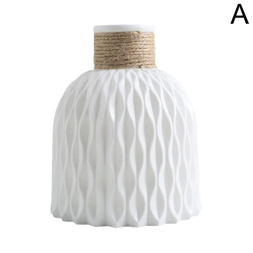 Rope Design Plastic Vase – Durable & Decorative