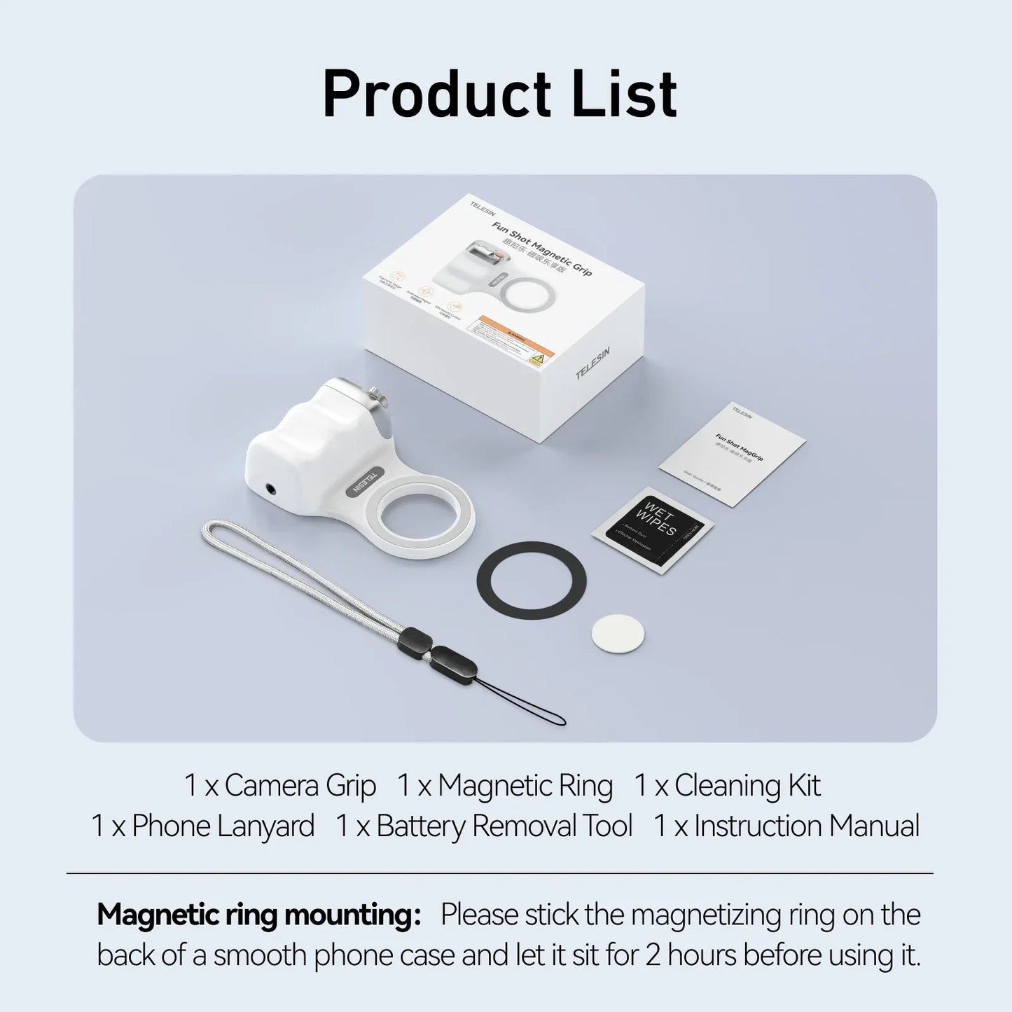 Magnetic Phone Camera Grip – Bluetooth Remote Selfie Handle