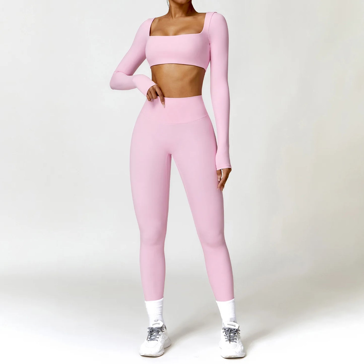 2PCS Women’s Yoga Set – Quick-Dry Long Sleeve Sportswear