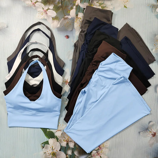 Scrunch Yoga Set – Sports Bra & Flared Leggings