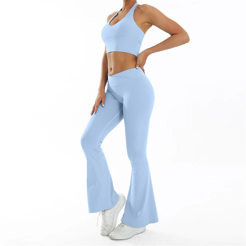 Scrunch Yoga Set – Sports Bra & Flared Leggings