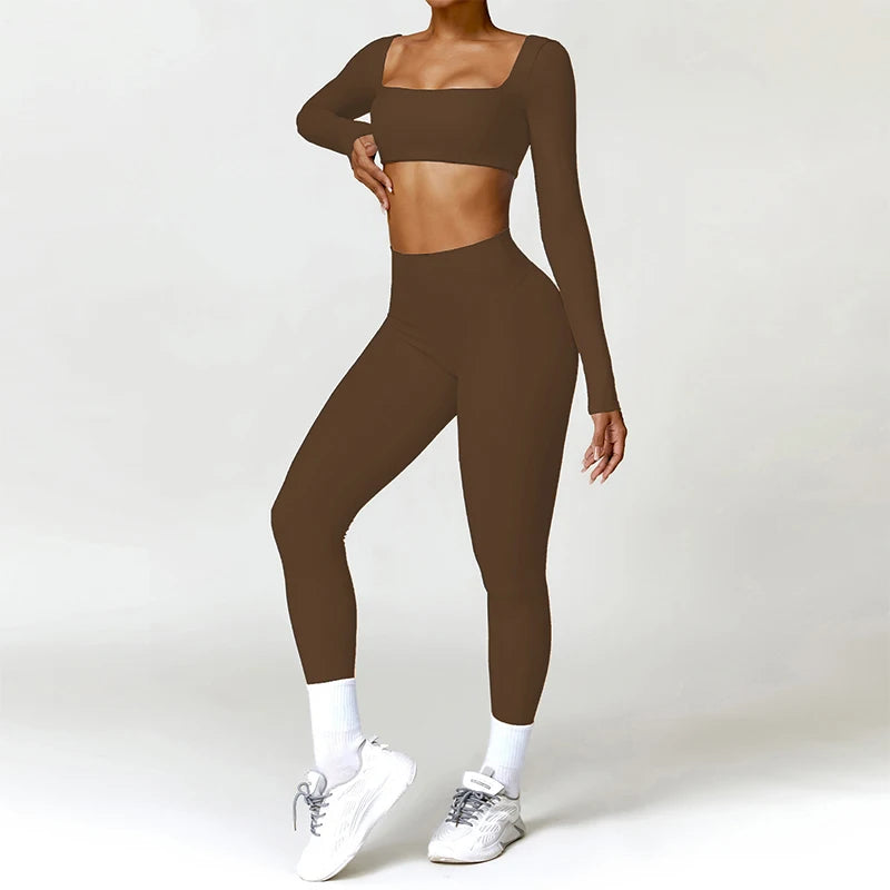 2PCS Women’s Yoga Set – Quick-Dry Long Sleeve Sportswear