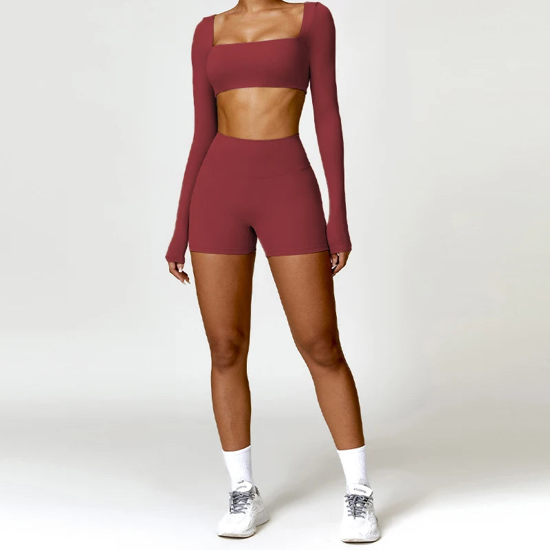 2PCS Women’s Yoga Set – Quick-Dry Long Sleeve Sportswear