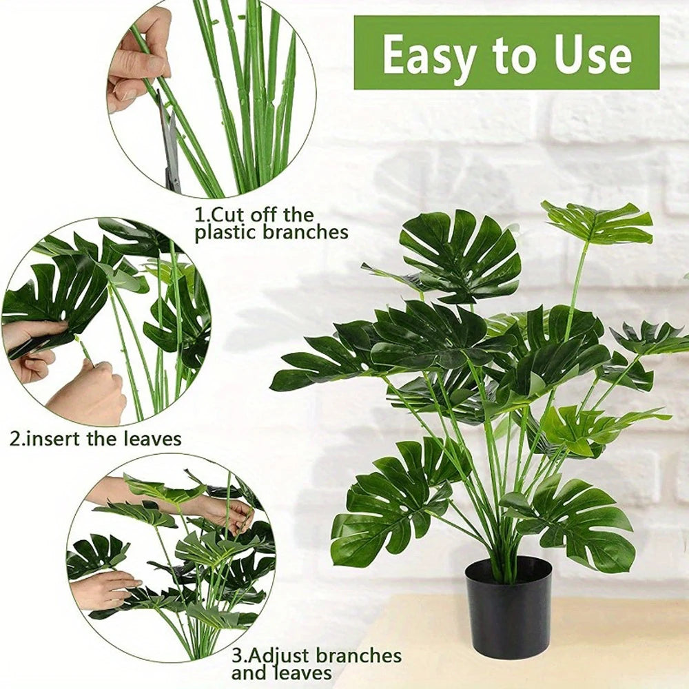 Artificial Monstera Plant – Realistic Green Home Décor