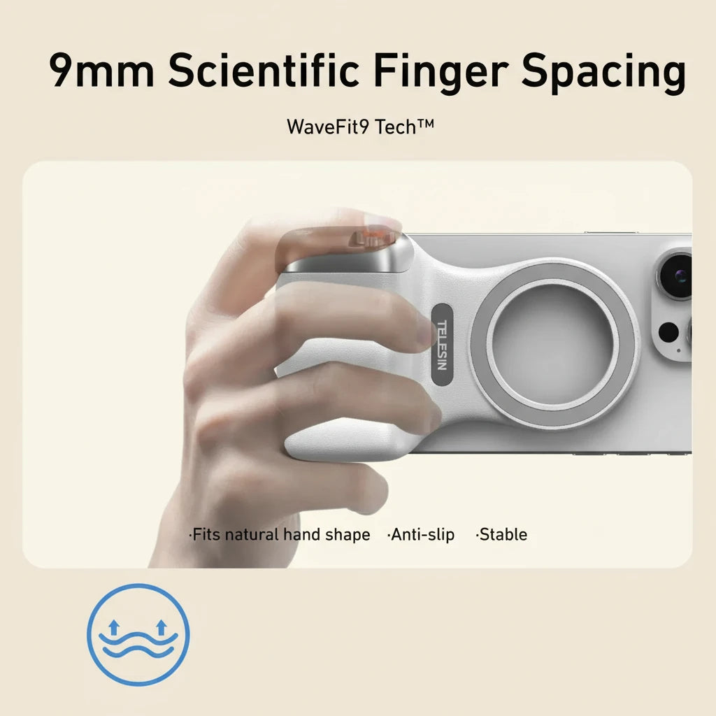 Magnetic Phone Camera Grip – Bluetooth Remote Selfie Handle