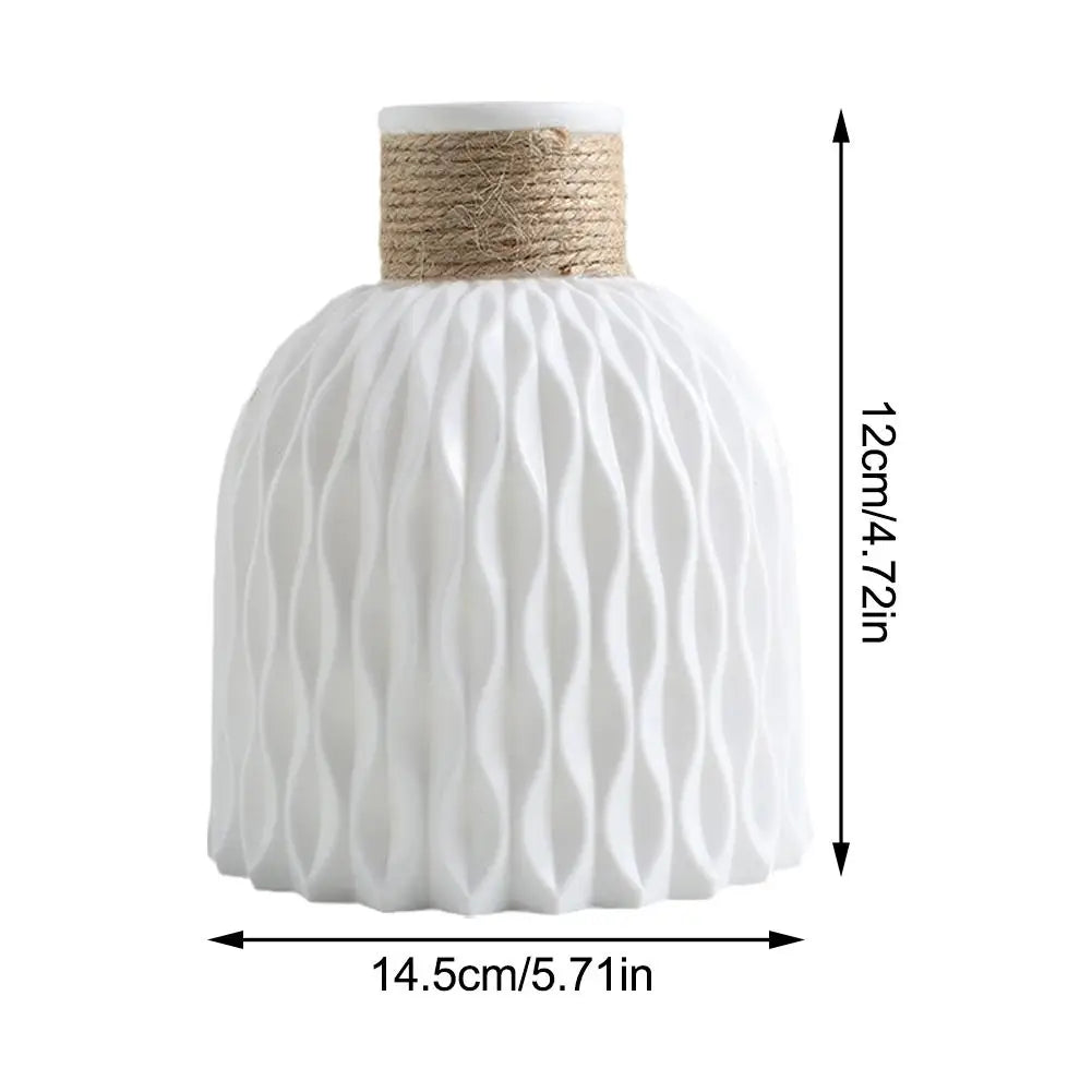 Rope Design Plastic Vase – Durable & Decorative