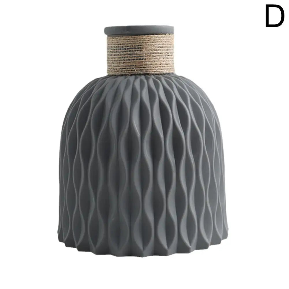 Rope Design Plastic Vase – Durable & Decorative