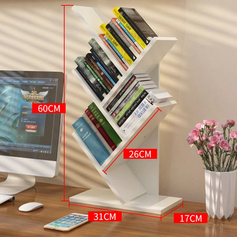 Tree-Shape Tabletop Bookshelf Organizer