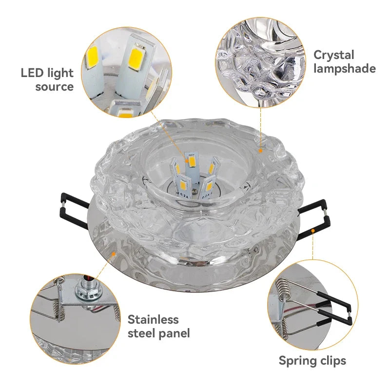 Crystal Flush Ceiling Light