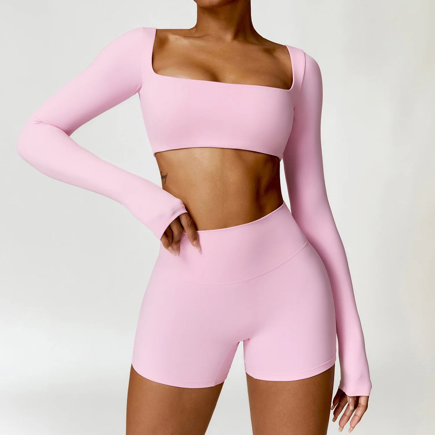 2PCS Women’s Yoga Set – Quick-Dry Long Sleeve Sportswear